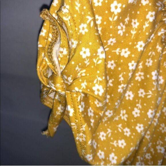 Kid's Heart & Arrow Mustard Yellow Floral Print Jumpsuit - Picture 7 of 9